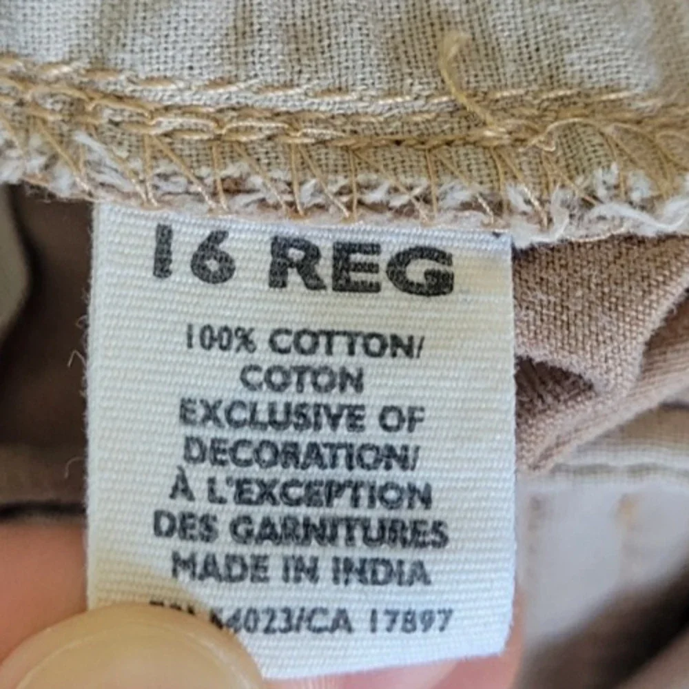 Old Navy Womens 16 Khaki Cargo Pants Wide Leg Utility Y2K Skater Cotton Tan